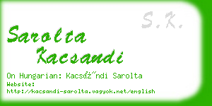 sarolta kacsandi business card